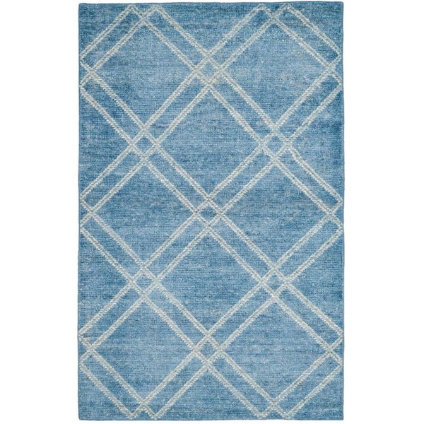 Safavieh 4 x 6 ft. Stone Wash Hand Knotted Small Rectangle Area Rug, Deep Blue STW701D-4 - main